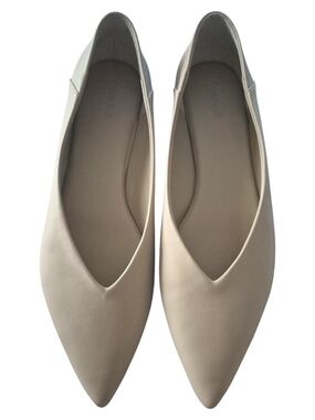 Open Edit Kyler Pointed Toe Flats Beige Taupe Faux Leather Sz 12M Ballet Classic